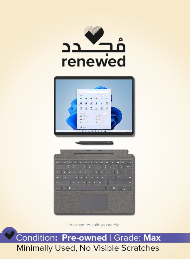 Microsoft Renewed - Surface Pro 8 Laptop With 13-Inch Display, Core i7-1185G7 Processor/16GB RAM/256GB SSD/Integrated Graphics/Windows 10 Pro English Platinum - Image 1