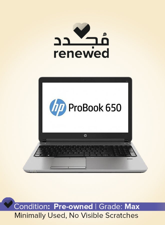 HP Renewed - Probook 650 g2 Laptop With 15.6-Inch Full HD Display,Intel Core i7-6600U Processor/Quad Core/6th Gen/8GB RAM/256GB SSD/Intel HD 520 Graphics/Windows 10 English black - Image 1