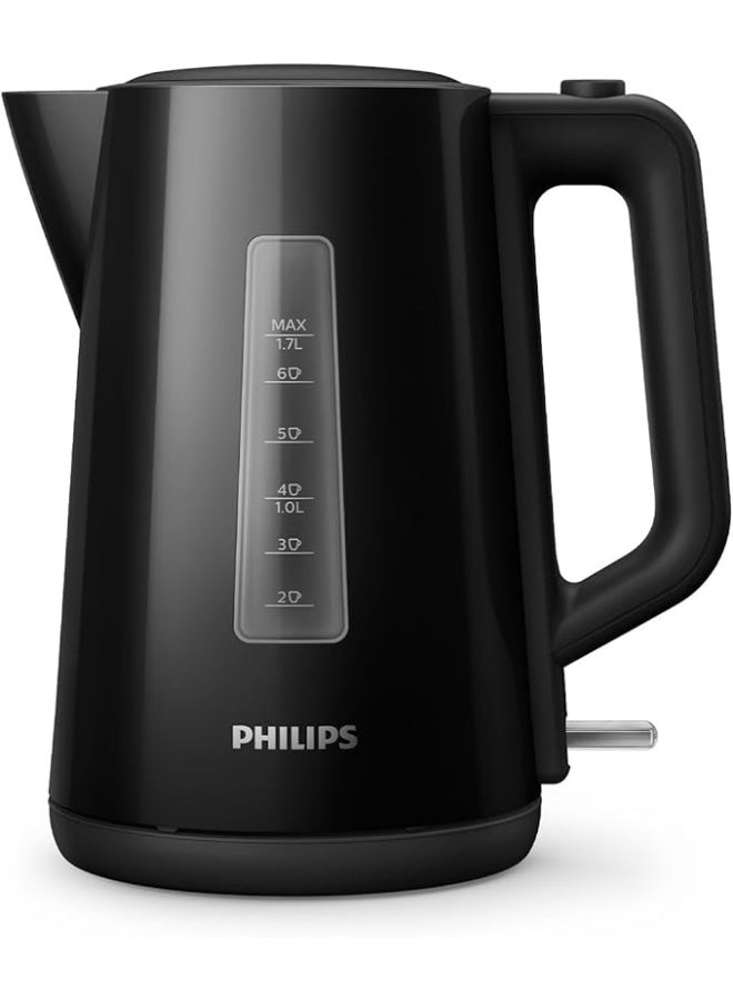 فيليبس غلاية بلاستيكية 3000 سلسلة - مع ضوء مؤشر، فتح نابض، 1.7 لتر 2200 واط HD9318/01 أسود - Image 1