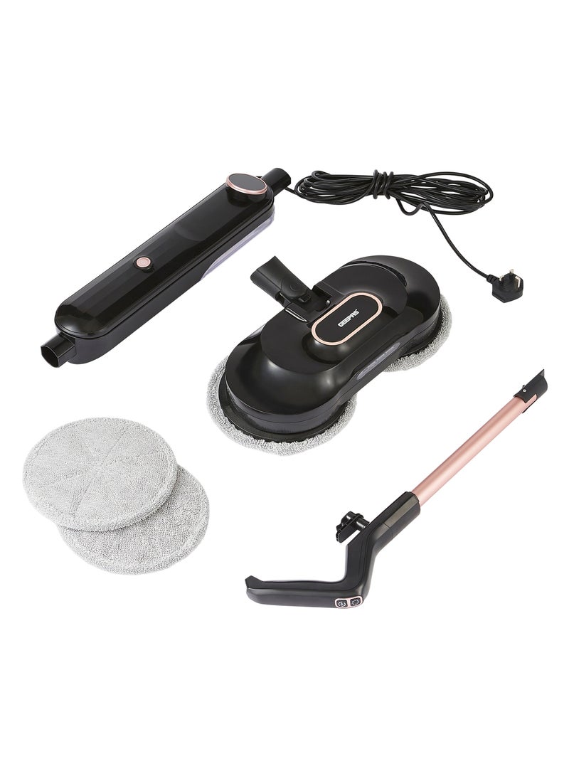 GEEPAS Digital Steam & Scrub Floor Mop 540 ML Tank |1380 W 25g/min Steam Output | Twin Rotating Pads, LED Display & Headlight | GSC63077UK Black 1380 W GSC63077UK Black - Image 2
