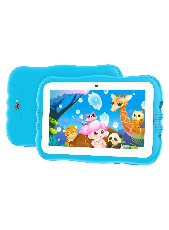ATOUCH 7.85-inch Incell Screen Kids Smart Learning Tablet KC64 Plus 12GB RAM 256GB ROM Dual Sim 5G Network Built-in 360° Stand with Silicone Case And Portable Bag - Blue - Image 4