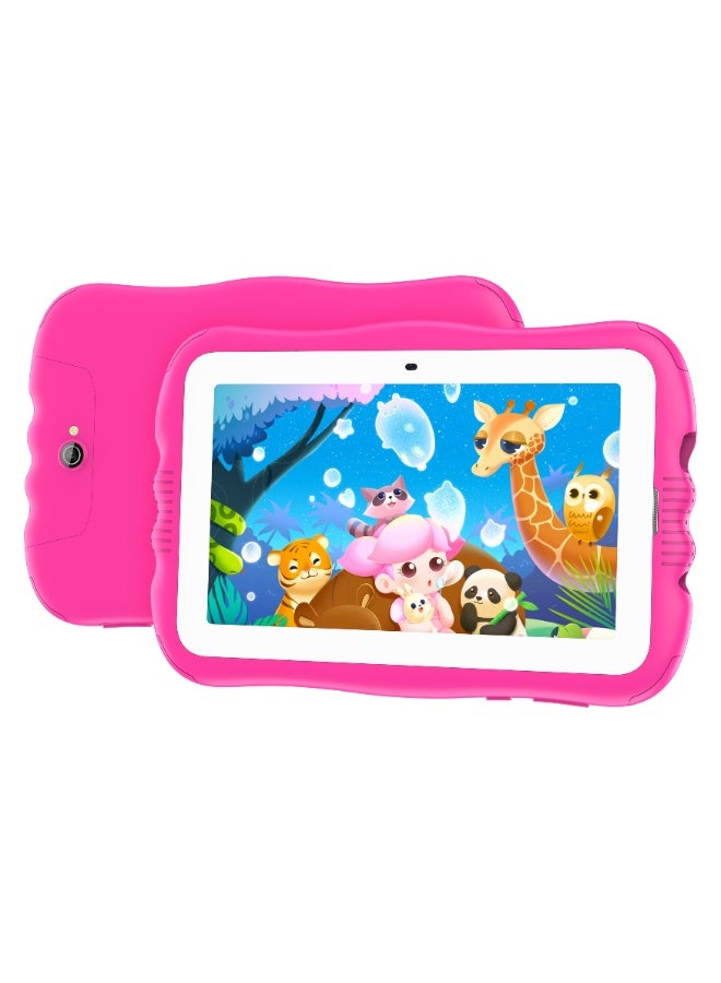 ATOUCH 7.85-inch Incell Screen Kids Smart Learning Tablet KC64 Plus 12GB RAM 256GB ROM Dual Sim 5G Network Built-in 360° Stand with Silicone Case And Portable Bag - Pink - Image 4