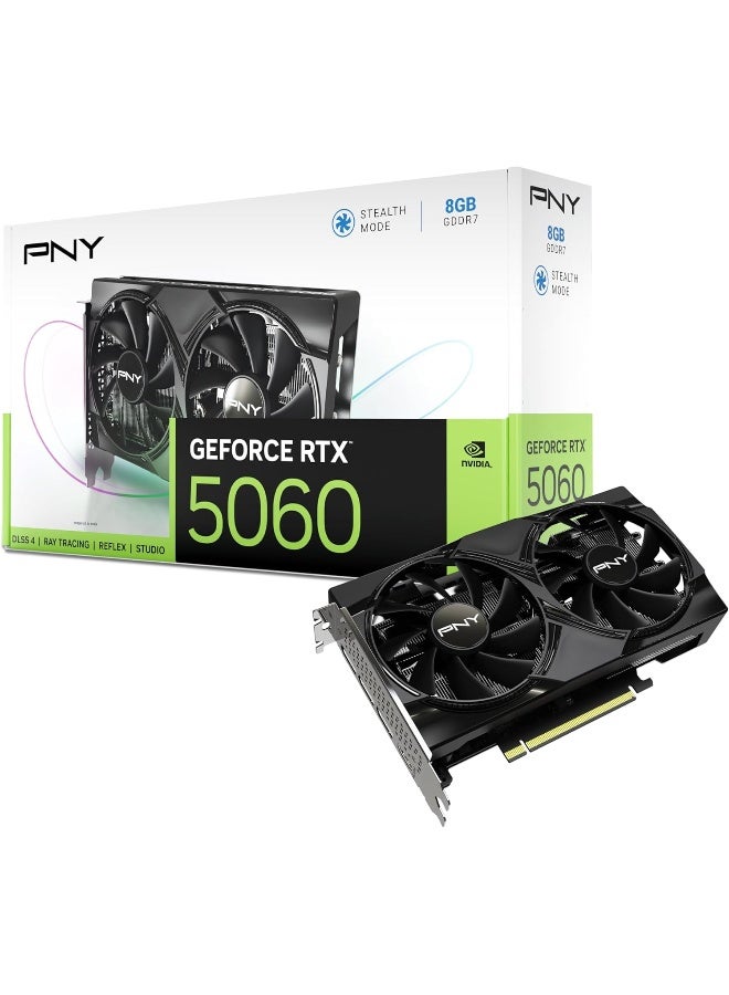 PNY GeForce RTX 5060 8GB Dual Fan DLSS 4 Graphics Card black - Image 1