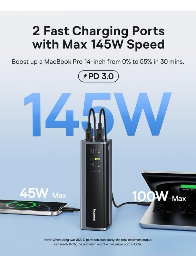 Baseus 20800 mAh EnerGeek GP12 145W Fast Charging Power Bank – 20800mAh Portable Charger with PD 3.0 (100W Super-Fast Charging), Smart Digital Display & 4-Port Output – TSA-Approved for Laptops, Phones & Travel black - Image 5