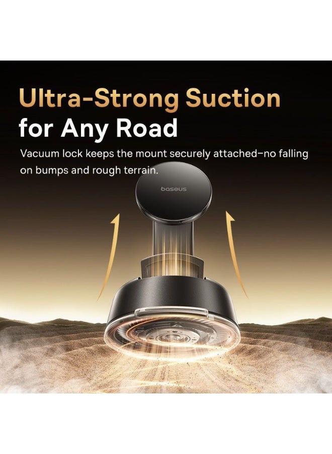 Baseus OS-Baseus PrimeTrip C02 Magnetic Car Mount – Strong Suction Cup Phone Holder, 360° Rotation, Universal Compatibility, Cosmic Black – Secure Hands-Free GPS & Calls for Dashboard/Windshield Grey - Image 4