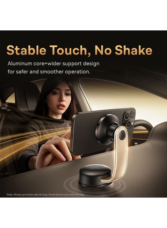 Baseus OS-Baseus PrimeTrip C02 Magnetic Car Mount – Strong Suction Cup Phone Holder, 360° Rotation, Universal Compatibility, Cosmic Black – Secure Hands-Free GPS & Calls for Dashboard/Windshield Grey - Image 2