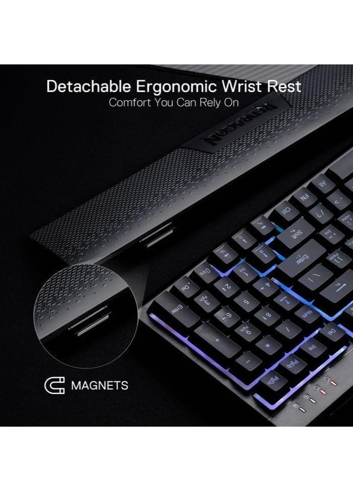REDRAGON SHIVA K515 PRO Gaming Keyboard with 3-Modes Low Latency Connection, 98 Keys Layout, Programmable RGB Backlight, Macro Shortcuts, and 26 Key Anti Ghosting for Precision Gaming Performance - Image 4