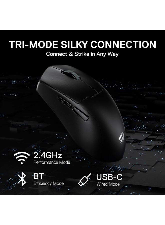 ريدراجون ماوس الألعاب اللاسلكي M918 PRO بثلاثة أوضاع، وزن 49 جرام، دقة 26K DPI مع تصميم مريح، أزرار قابلة للبرمجة بالكامل، البرنامج يدعم تخصيص الأزرار وDPI - Image 2