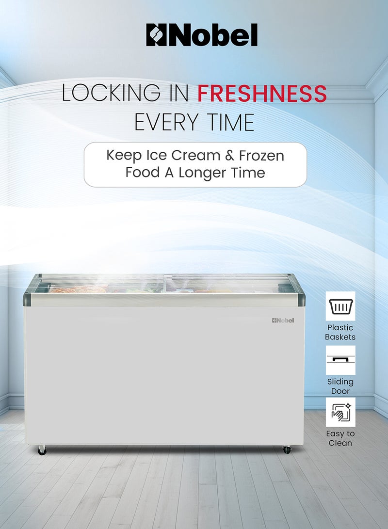 Nobel 600L Gross / 406L Net Capacity Sliding Door Freezer Double Glass Sliding Doors, Quick Cooling, Adjustable Thermostat, R290 Refrigerant, LED Light, Lock & Key, Wheels - NSC600 (1 Year Warranty) 600 L 400 W NSC600 white - Image 5