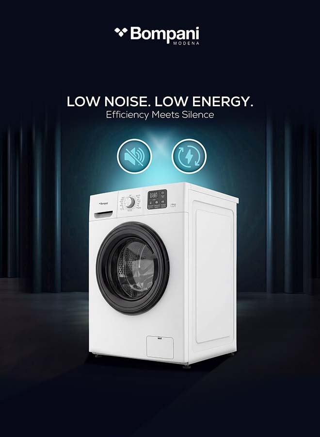 Bompani 6Kg Front Load Washing Machine with BLDC Inverter Motor 1200RPM, LED Display, 16 Wash Programs, High-Temperature Sterilization, Anti-Twist Technology, Energy Efficient – (1 Year Warranty) 6 kg 1600 W BI2876I white - Image 4