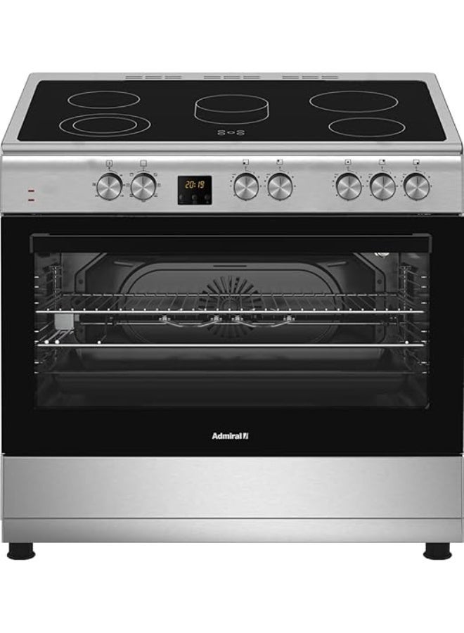 Admiral 90x60 cm Free-Standing Ceramic Electric Cooker – Premium Stainless Steel Frame, High-Efficiency Ceramic Hob, Electric Oven & Grill, Double-Layer Insulation, Auto-Ignition, Easy-Clean Design, Made in Turkey – Model ADVC9068VCTD ADVC9068VCTD black - Image 1