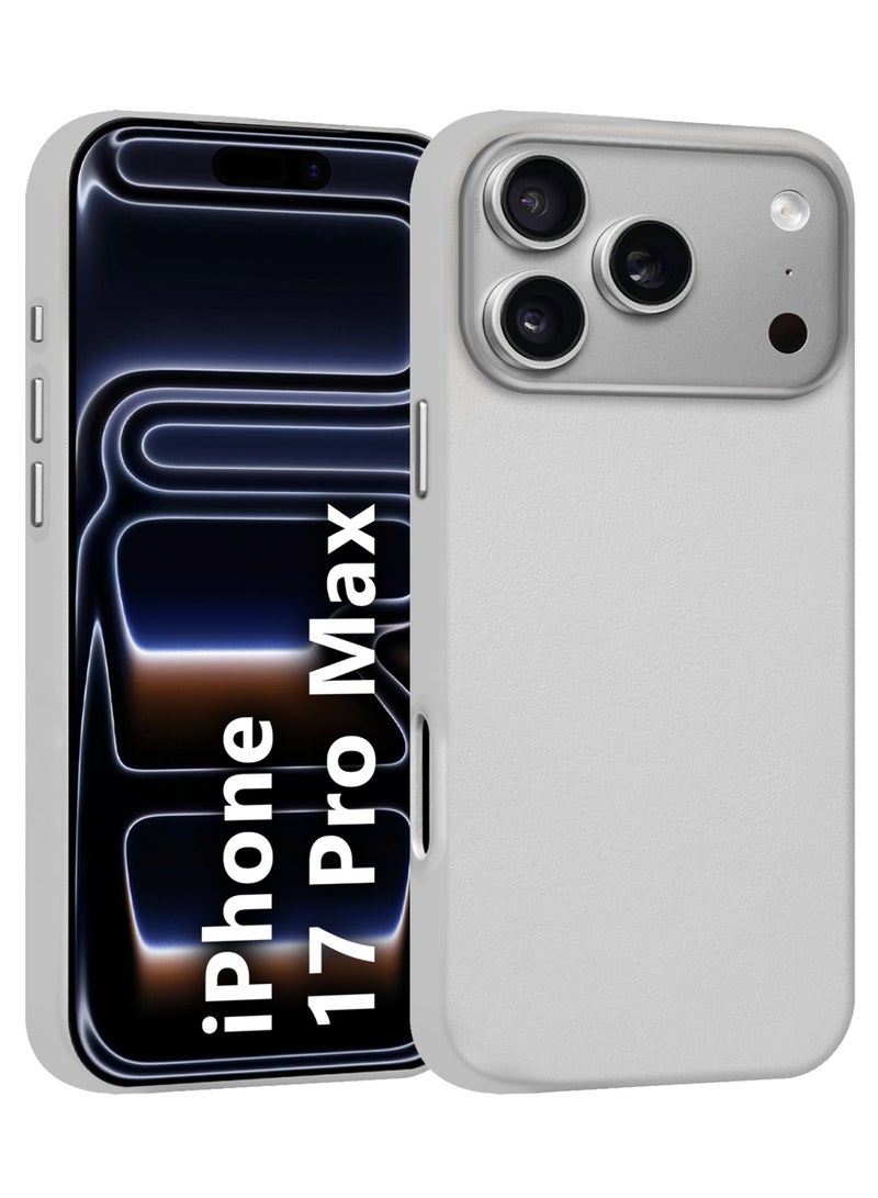 MARGOUN Leather Protective Case for iPhone 17 Pro Max - Shockproof - Matte - Anti-Slip - Waterproof - Sleek Design - Natural Titanium - Image 1