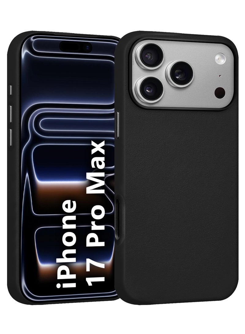 MARGOUN Leather Protective Case for iPhone 17 Pro Max - Shockproof - Matte - Anti-Slip - Waterproof - Sleek Design - Black - Image 1