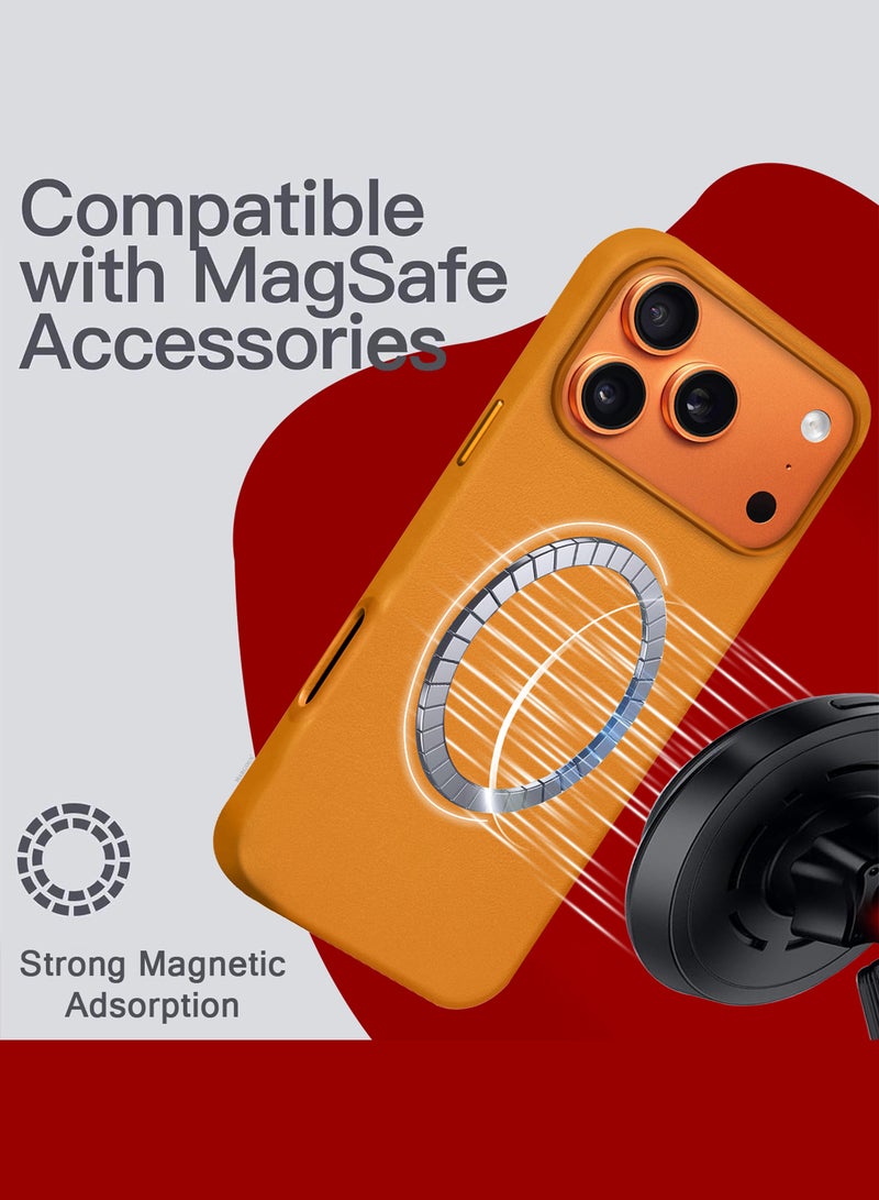 MARGOUN Leather Protective Case for iPhone 17 Pro Max - Shockproof - Matte - Anti-Slip - Waterproof - Sleek Design - Light Brown - Image 4