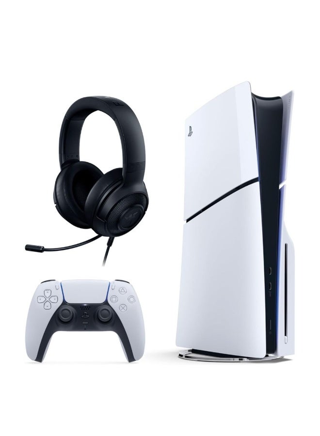 سوني وحدة تحكم بلاي ستيشن 5 سليم ديسك (نسخة السعودية) مع سماعة رازر كراكن إكس لايت - Image 1
