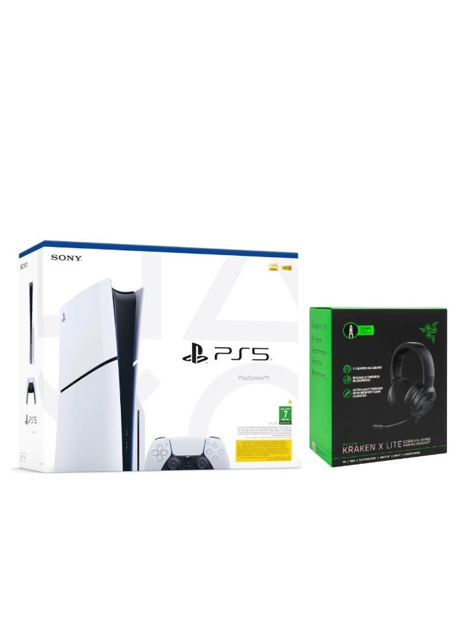 سوني وحدة تحكم بلاي ستيشن 5 سليم ديسك (نسخة السعودية) مع سماعة رازر كراكن إكس لايت - Image 2