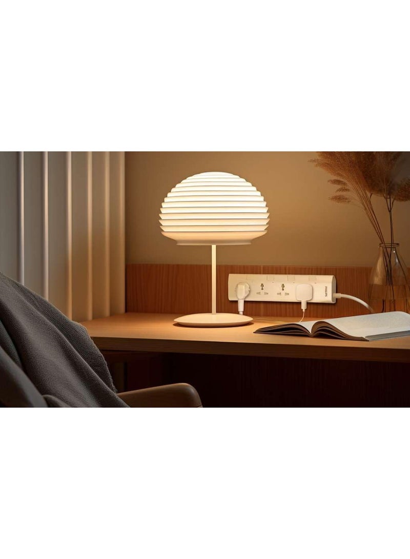 فيليبس شريط الطاقة العالمي من فيليبس بـ 4 مآخذ مع مفاتيح تحكم فردية (3م)، حماية من التحميل الزائد 2500 واط، مقاوم للحريق حتى 750 درجة مئوية، كابل ثقيل 3x1 مم²، فيوز 10 أمبير، معتمد من ESMA، قابس بريطاني - Image 3