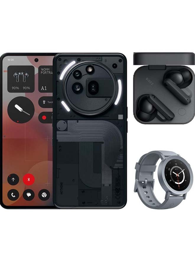 Nothing Phone 3a Pro 5G Dual SIM Black 12GB RAM 256GB With CMF Buds 2 And CMF Watch Pro 2  - Middle East Version