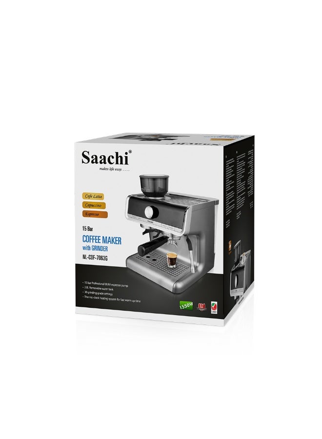ساتشي صانعة القهوة ساكي مع مطحنة بضغط إسبريسو احترافي 15 بار - Image 4