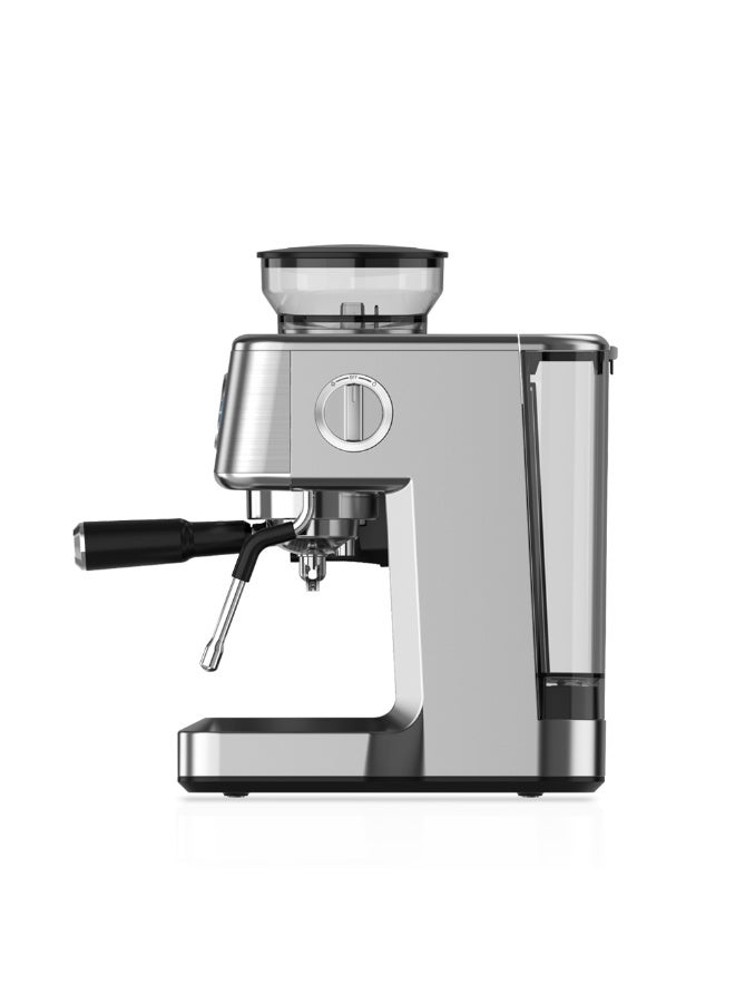 ساتشي صانعة قهوة إسبريسو 20 بار مع مطحنة مدمجة، خزان ماء سعة 2.6 لتر، تحكم في درجة الحرارة PID ونظام رغوة الحليب - Image 3