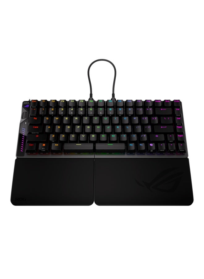 ASUS ROG Falcata 75% Split Wireless Gaming Keyboard, Magnetic Hall-Effect Switches, Adjustable Actuation, Rapid Trigger, Tri-Mode Connectivity, 8000Hz Polling Rate, RGB, Hot-Swappable, PBT Keycaps, Long Battery Life, Black | 90MP043H-BKCA00 Black - Image 3