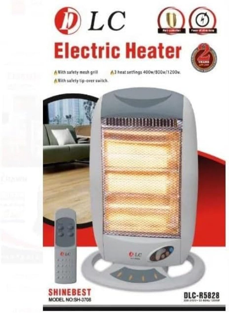 دي إل سي  دفاية  مع ريموت كنترول و3 مستويات للطاقة حتى 1200 واط، أمان تلقائي عند السقوط، حركة تأرجح لتوزيع الحرارة، عازل حراري وغطاء واقٍ للاستخدام المنزلي والمكتبي 1200 W DLC-R5828 (1200W) - Image 2