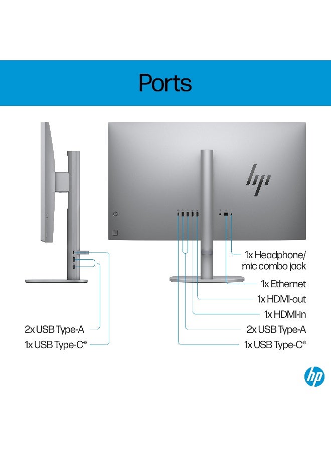 HP OmniStudio X AIO With 27-Inch Touch Display, Intel Core Ultra 7 256V Processor, 16GB RAM, 1TB SSD, Intel Arc 140V Graphics, Windows 11 Home English/Arabic Silver - Image 3