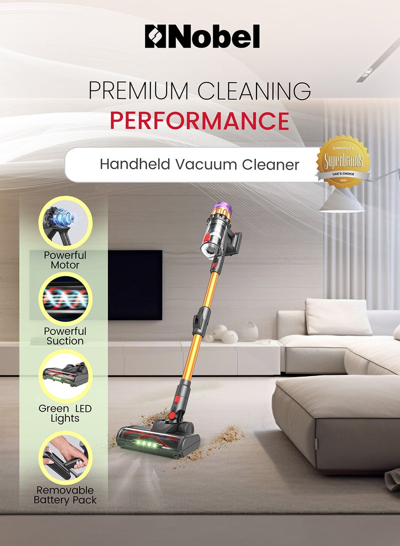 نوبل مكنسة كهربائية لاسلكية 29.6 فولت ليثيوم | 60 دقيقة وقت تشغيل | سعة 1.2 لتر | فرشاة موتور مع LED | فلتر HEPA | شفط قوي بثلاث سرعات | بطارية قابلة للفصل – NVC665EX (ضمان سنة واحدة) - Image 1