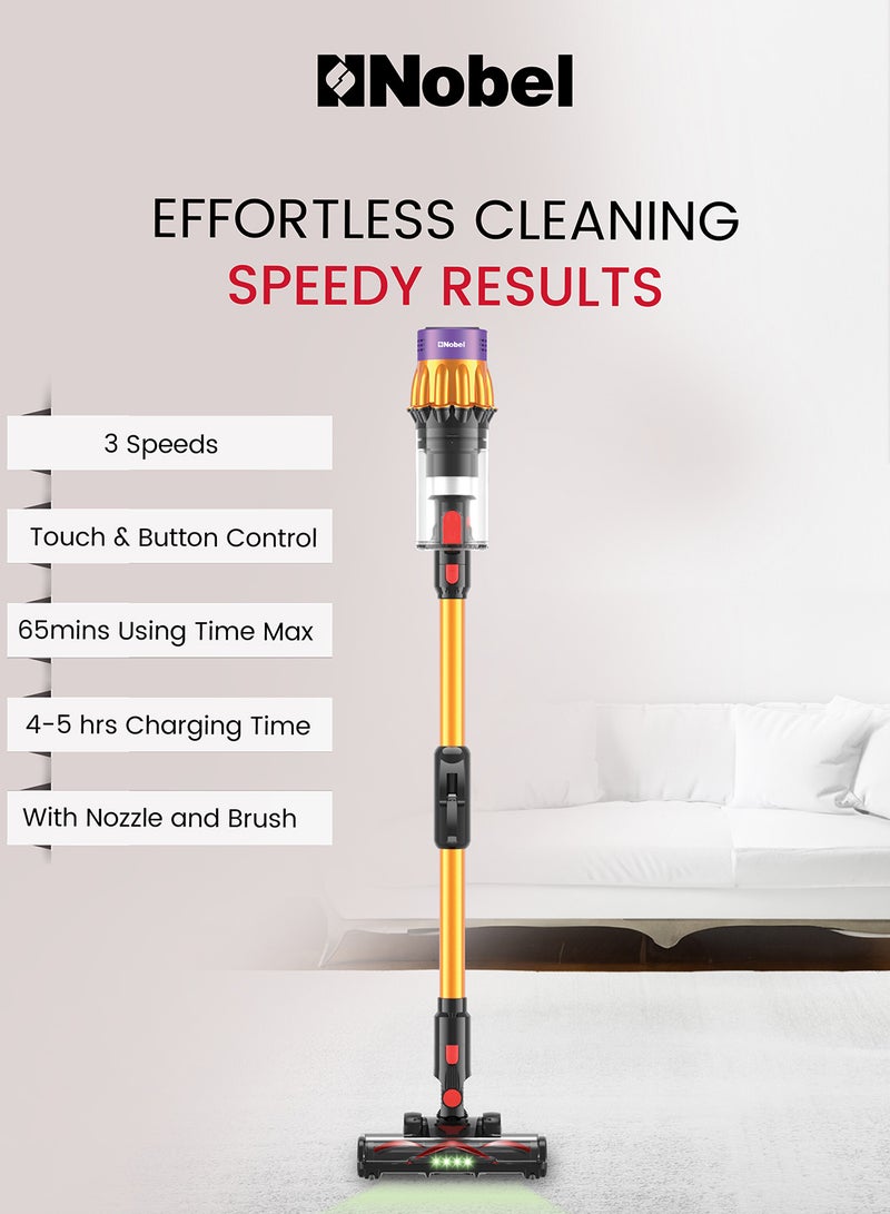 نوبل مكنسة كهربائية لاسلكية 29.6 فولت ليثيوم | 60 دقيقة وقت تشغيل | سعة 1.2 لتر | فرشاة موتور مع LED | فلتر HEPA | شفط قوي بثلاث سرعات | بطارية قابلة للفصل – NVC665EX (ضمان سنة واحدة) - Image 5