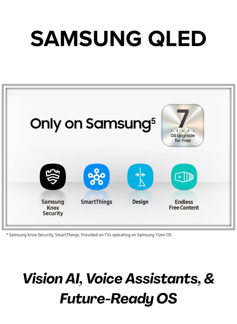 Samsung 98-Inch QLED 4K Smart TV (International Model) –  Q4 AI Processor, Quantum HDR, A billion shades of color, Motion Accelerator, Tizen OS, Ultra-Slim Design, Smart Home Ready (2025) 98Q7F Black - Image 4