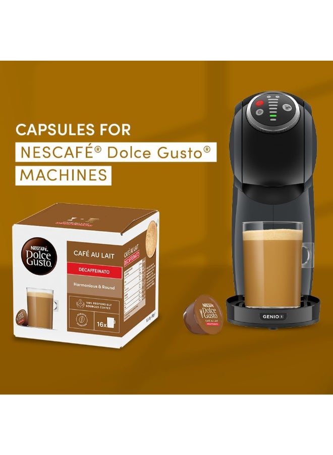 Nescafe Dolce Gusto Cafe Au Lait Decaffeinato 16 Coffee Capsules Unflavoured 160grams Single - Image 2