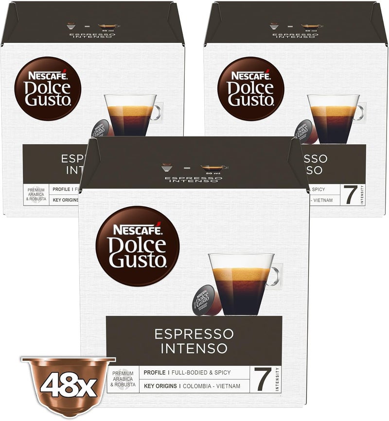 Nescafe Espresso Intenso 16 Coffee Capsules 336grams Pack of 3 - Image 1
