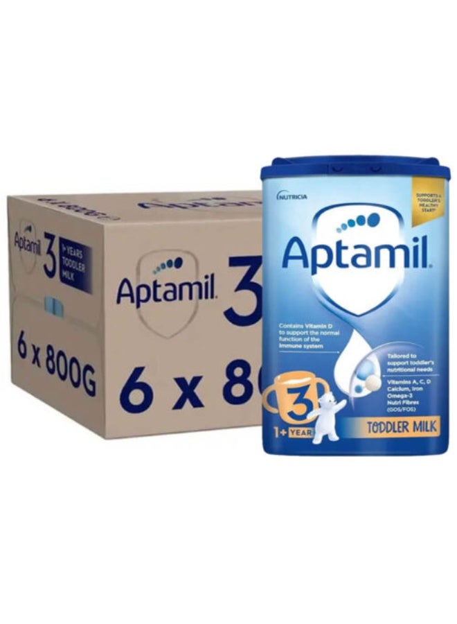 Aptamil Stage 3 Toddler Milk Powder Baby Formula Natural 1+ Years Natural 4800grams Pack of 6 - Image 4