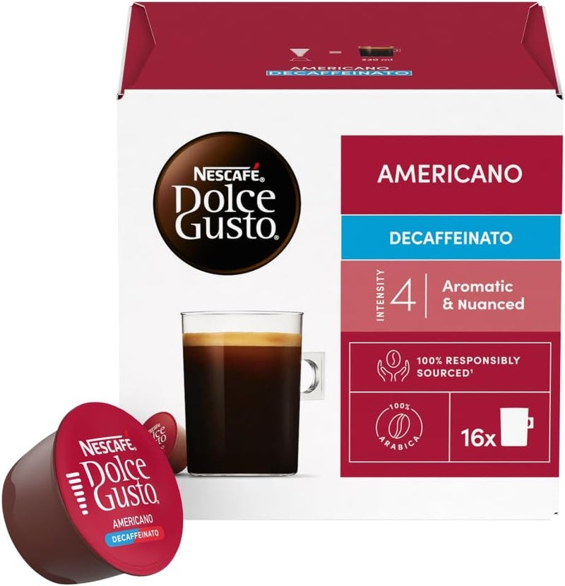 Nescafe Dolce Gusto Americano Decaffeinato coffee 16 Capsules Americano 384grams Pack of 3 - Image 3
