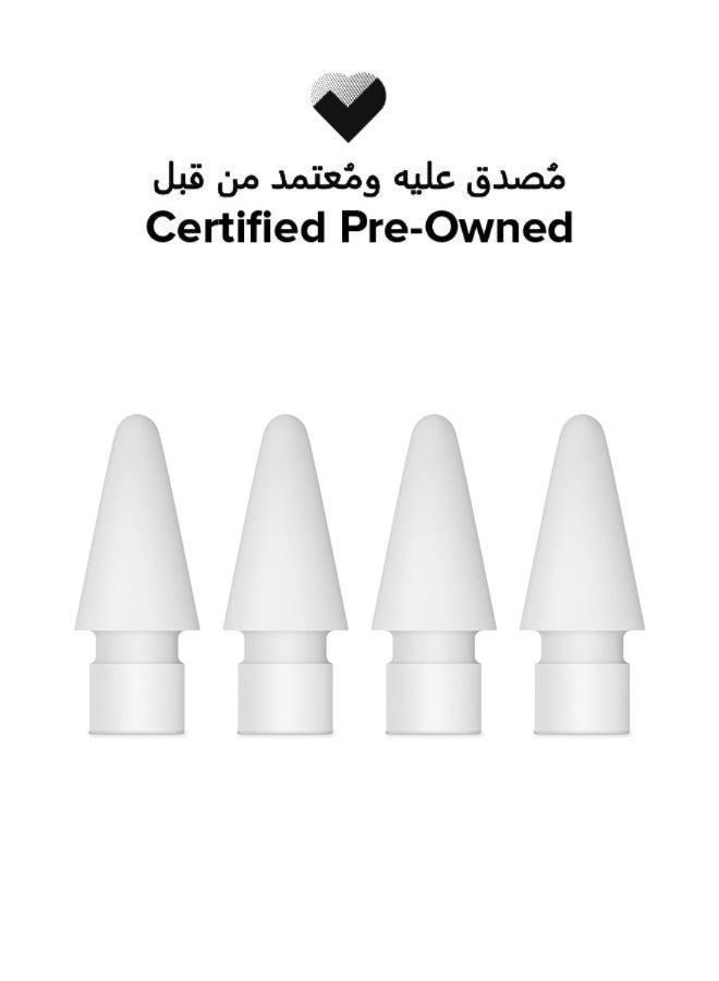 ابل  Certified Pre Owned - iPad Pro Pencil Tips Pack of 4 - White - Image 1