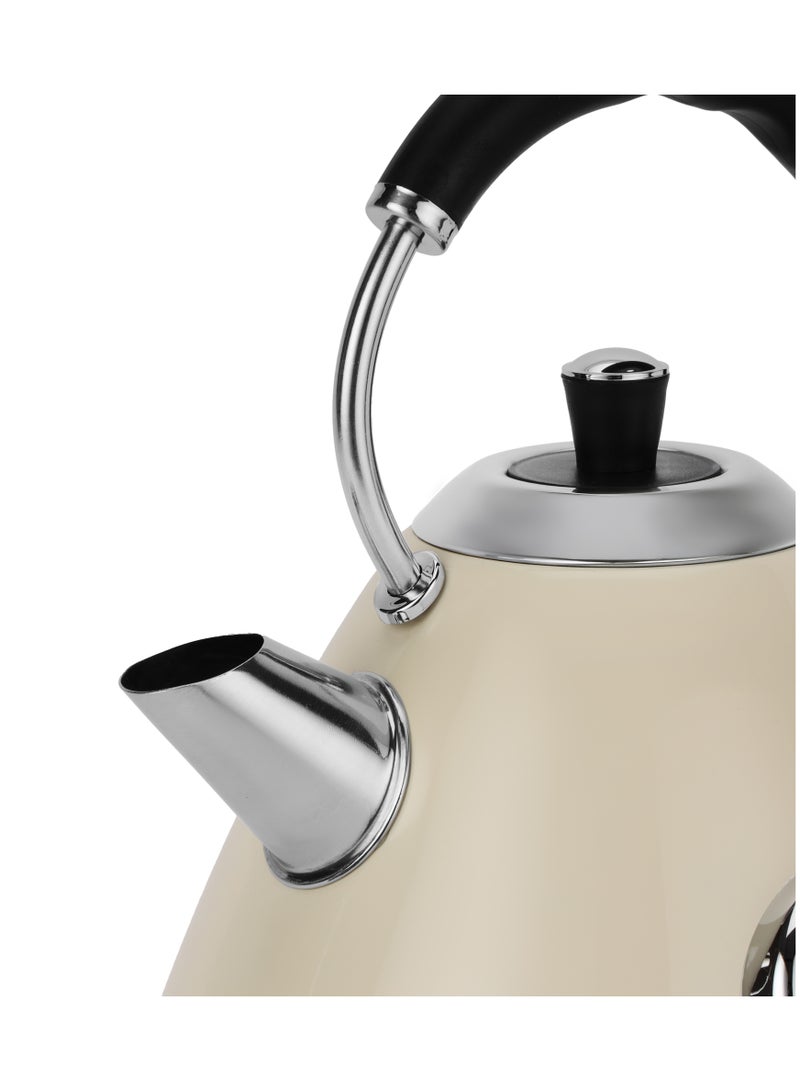 GEEPAS 1.7L Stainless Steel Cordless Kettle – Boil Dry Protection, Auto Switch-Off, Strix Controller, Detachable Filter, Temperature Gauge, 360° Rotational Base, Concealed Heating Element 1.7 L 3000 W GK38073UK-CR Cream - Image 4