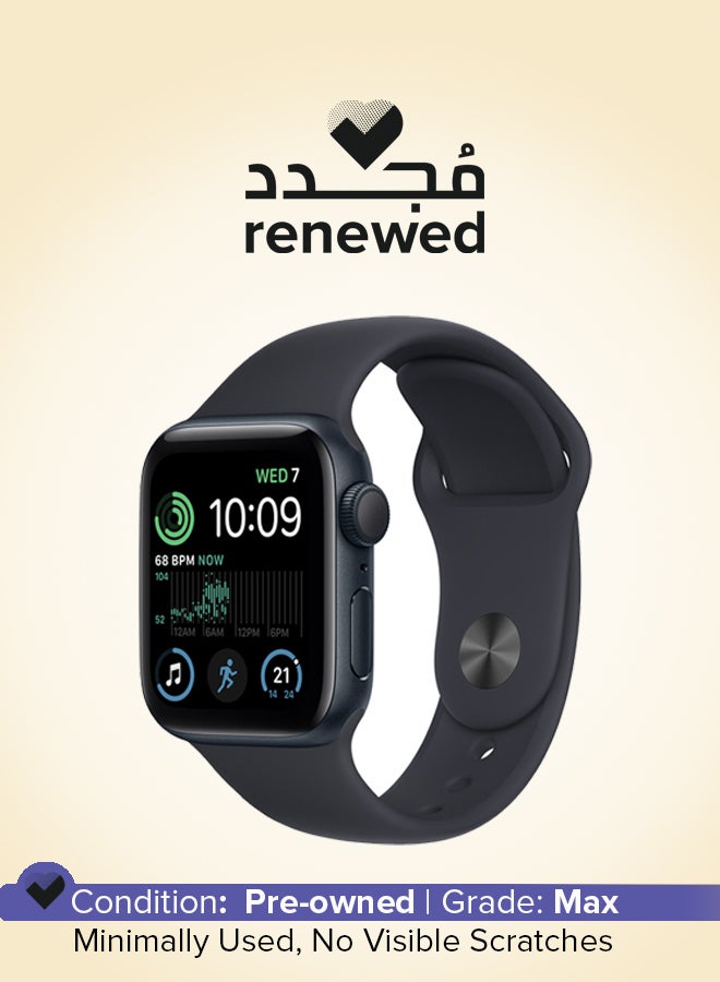 Apple Renewed - Watch SE 2 GPS 40mm Aluminium Case With Midnight Sport Band - Midnight (2022) - Image 1