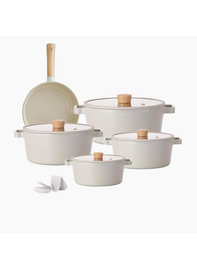 Neoflam cookware set 11 Pieces Beige ( Pot 16, 22, 24, 26 + Fry Pan 24 )cm
