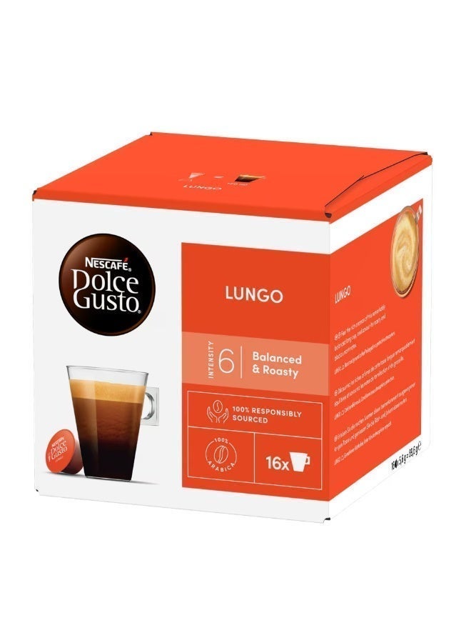 Nescafe Dolce Gusto Lungo 16 Capsules 89.6grams Lungo 89.6grams Single - Image 1