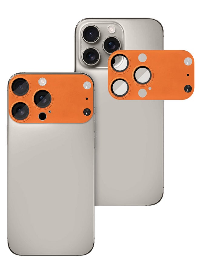 MARGOUN Lens Protector for iPhone 15 Pro Max and 16 Pro Max - Magic Style Imitating iPhone 17 Pro Max Camera Design Cosmic Orange-1 - Image 1