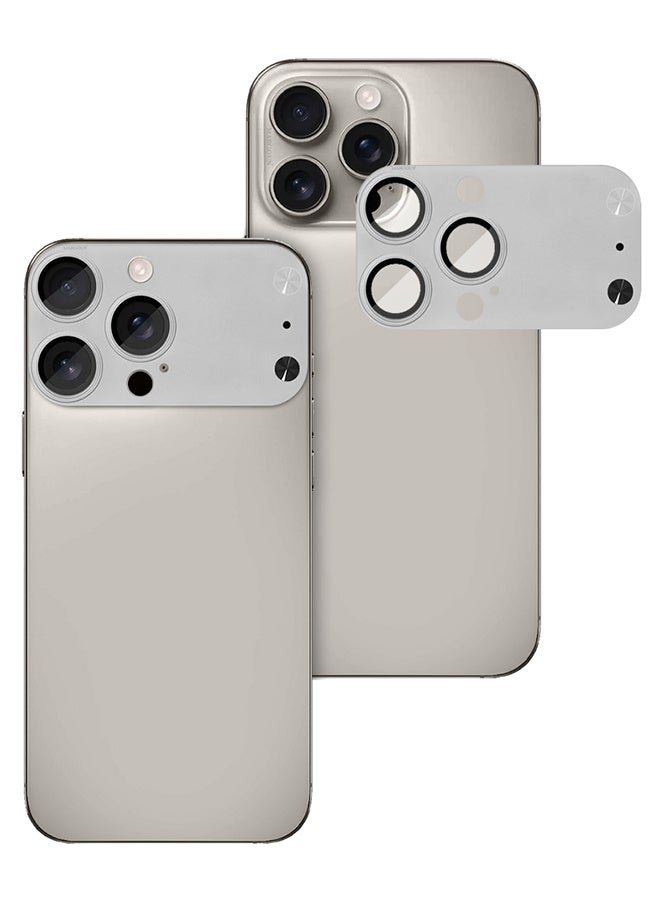 MARGOUN Lens Protector for iPhone 15 Pro Max and 16 Pro Max - Magic Style Imitating iPhone 17 Pro Max Camera Design Silver-1 - Image 1