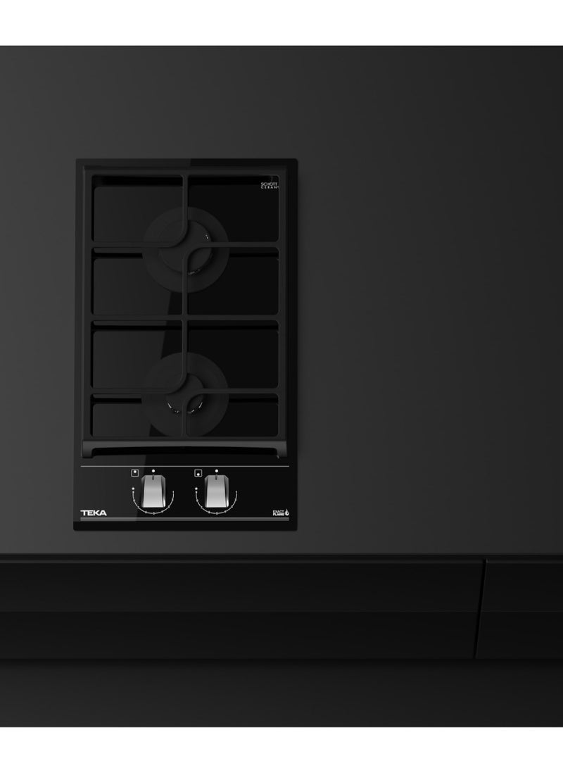 تيكا موقد غاز زجاجي مودولار GZC 32309 XB مع شبكات حديد زهر Exact Flame ومنطقتين للطهي - صنع في أوروبا - Image 4