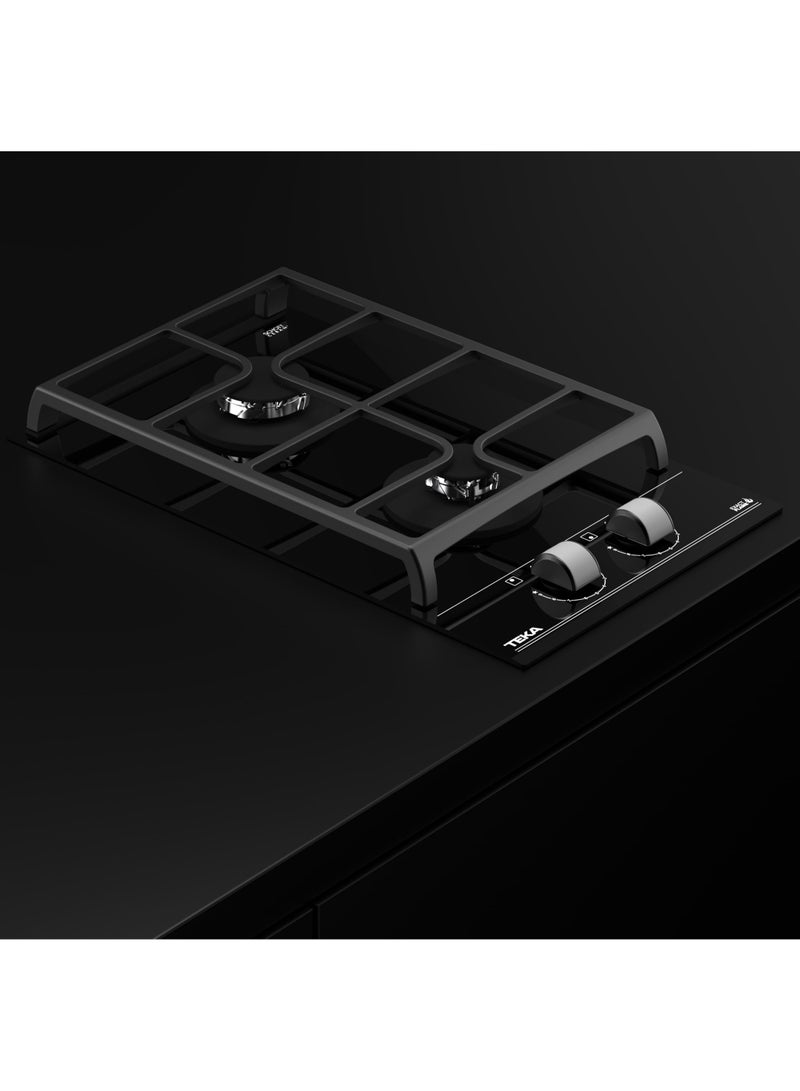 تيكا موقد غاز زجاجي مودولار GZC 32309 XB مع شبكات حديد زهر Exact Flame ومنطقتين للطهي - صنع في أوروبا - Image 5