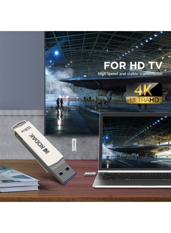 Kodak K273 Type-C USB3.2 High-Speed USB Flash Drive 128GB Dual-Interface for Mobile Phone and Computer Universal Metal Body Waterproof and Shockproof High-Speed Transmission Large-Capacity USB Drive 128 GB - Image 5