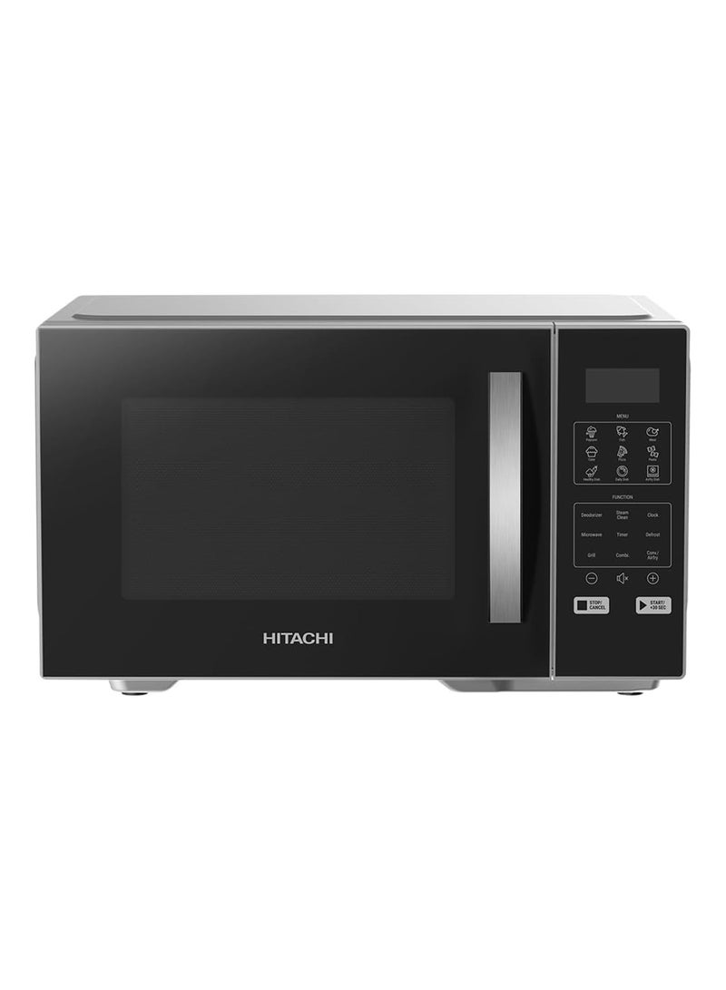 هيتاشي Hitachi Convection Air Fryer Microwave Oven 27L, 33 Auto Cooking Programs, Air Fry/Grill/Bake/Steam Clean/Deodorization, Digital LED Touch Control, Silver Black – HMR-DA2713SLBK 27 L 1450 W HMR-DA2713SLBK Black & Silver - Image 1