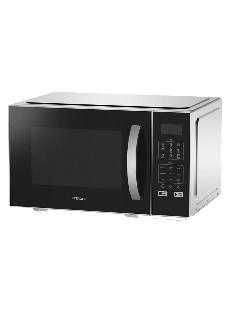 هيتاشي Hitachi Convection Air Fryer Microwave Oven 27L, 33 Auto Cooking Programs, Air Fry/Grill/Bake/Steam Clean/Deodorization, Digital LED Touch Control, Silver Black – HMR-DA2713SLBK 27 L 1450 W HMR-DA2713SLBK Black & Silver - Image 2