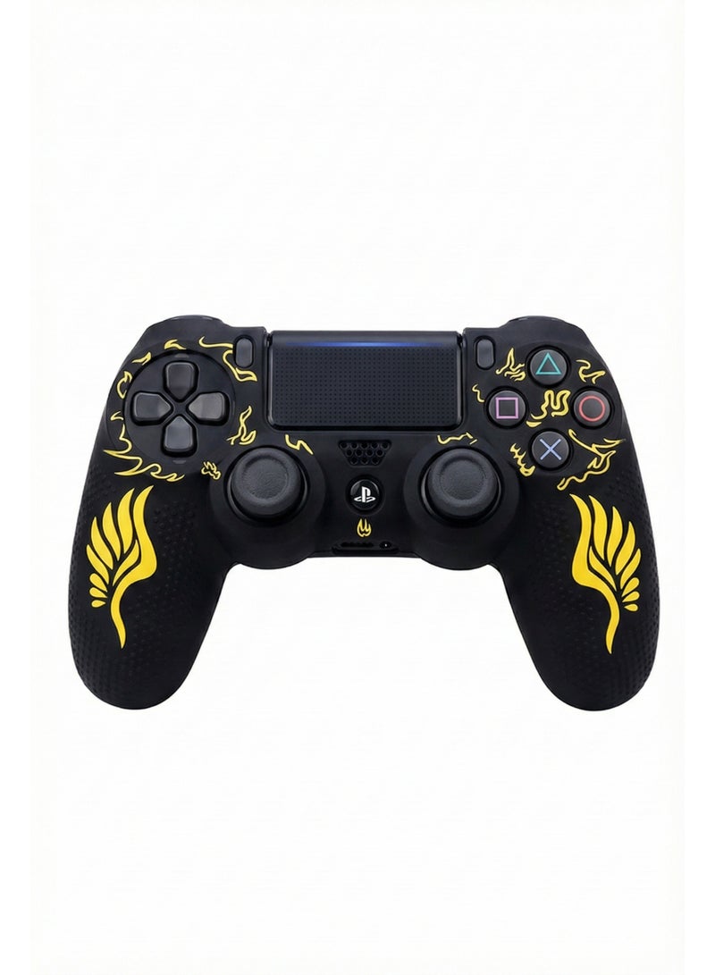 سوني وحدة تحكم دوال شوك اللاسلكية لجهاز بلاي ستيشن 4 مع غلاف سيليكون مضاد للانزلاق ومقاوم للصدمات لجهاز بلاي ستيشن 4 مع غلاف أصفر - Image 3