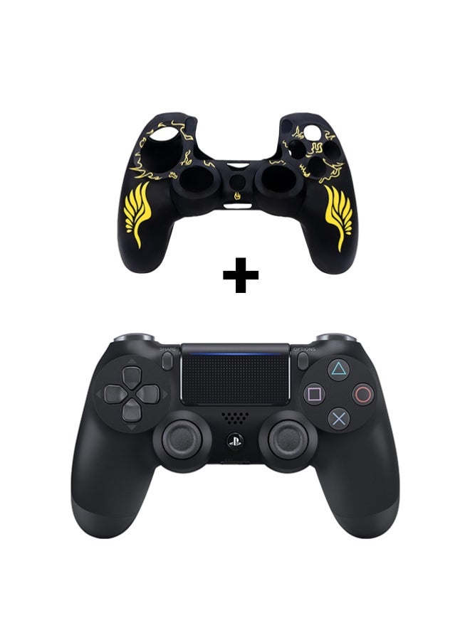 سوني وحدة تحكم دوال شوك اللاسلكية لجهاز بلاي ستيشن 4 مع غلاف سيليكون مضاد للانزلاق ومقاوم للصدمات لجهاز بلاي ستيشن 4 مع غلاف أصفر - Image 1