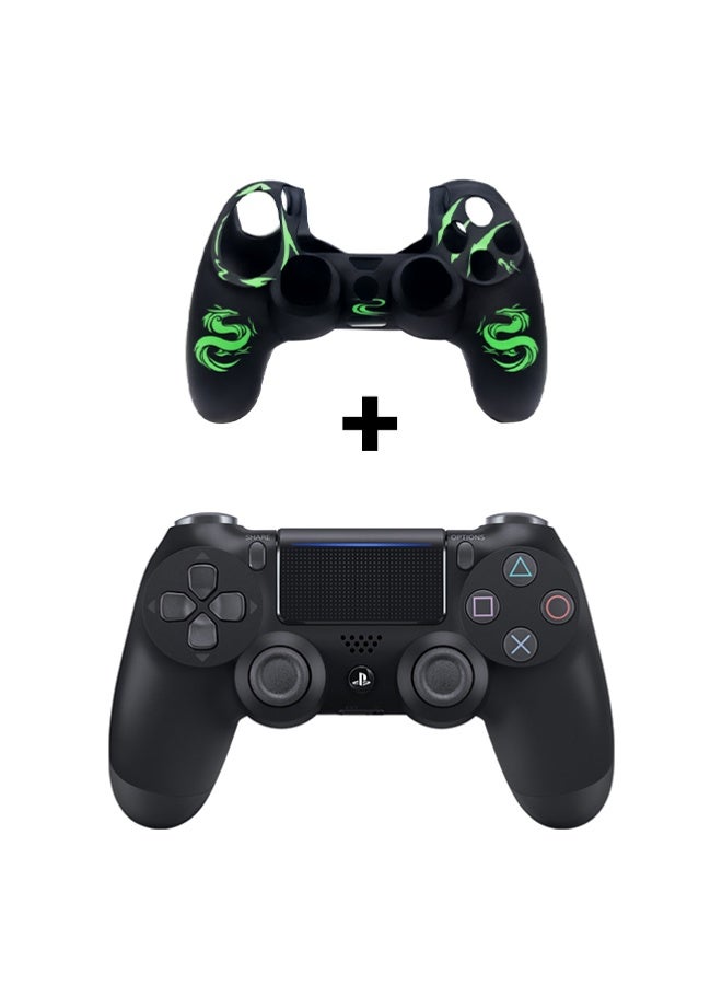 Sony DualShock Wireless Controller For PlayStation 4 Bundle with PS4 Silicone Anti-Slip Shockproof Skin Soft Rubber Grip Case for Better Control Anti-Scratch Durable Protection Sleeve for PlayStation 4 Wireless with Green Cover - Image 1