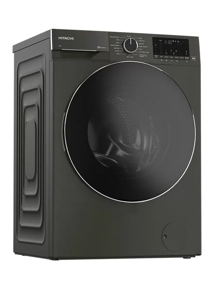 HITACHI Washing Machine 9 kg 1400 rpm Inverter with Steam Gray BD-90YFVEM 9 kg BD-90YFVEM Volcanic Gray - Image 2